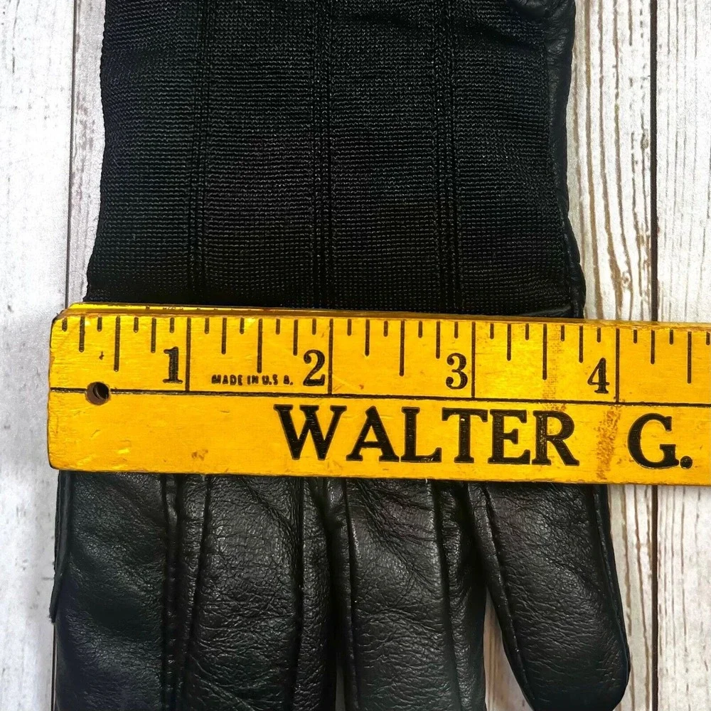 Gordini Leather‎ Driving Gloves Ladies SMALL Black Work Moto Wrist Strap